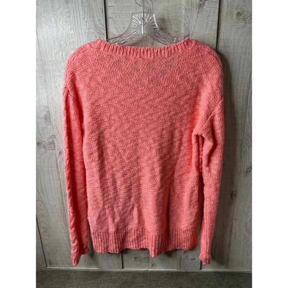 Aeropostale Coral Cable Knit Sweater Womens Acrylic Size Medium - Picture 2 of 7